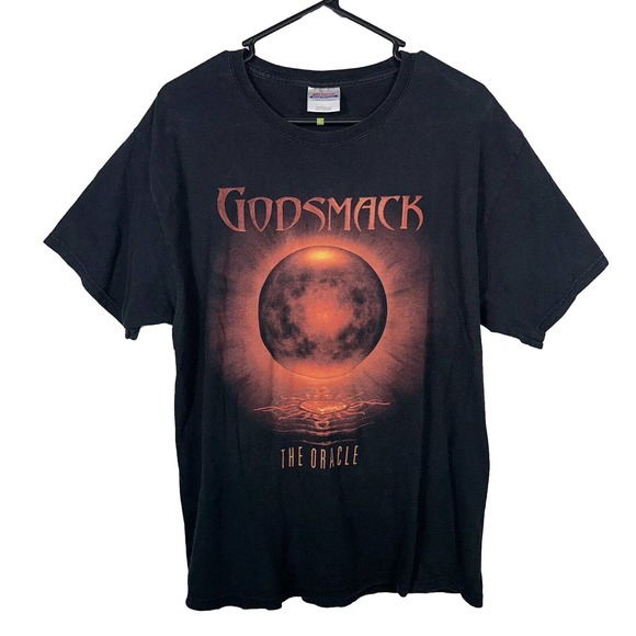GODSMACK THE ORACLE T-SHIRT SIZE LARGE BLACK ALT HEAVY METAL ROCK 2010 Hanes - Picture 1 of 6